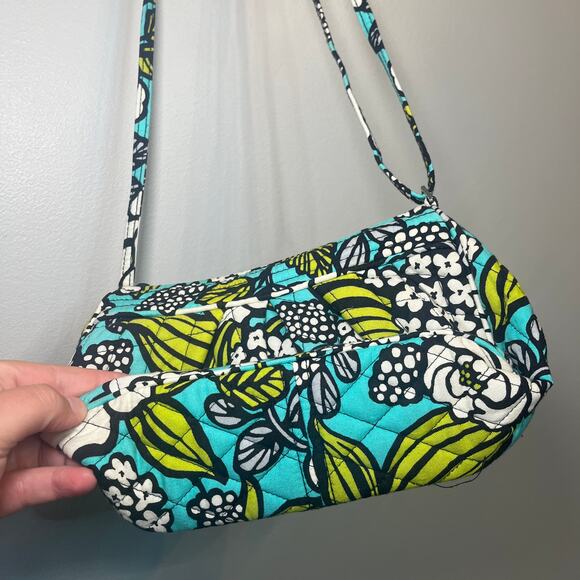 Vera Bradley Women's Island Blooms Frannie Crescent Crossbody Bag Purse - Picture 4 of 7